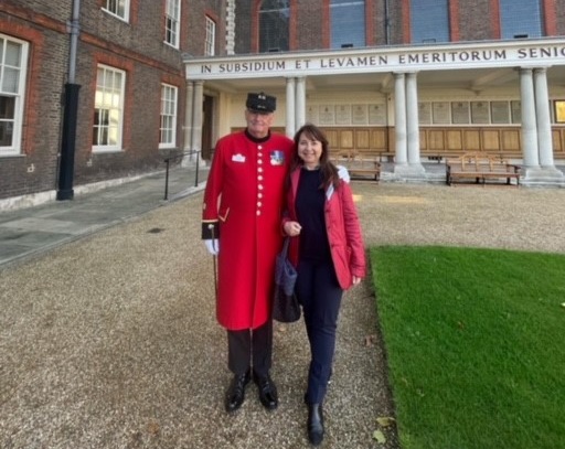 Janna Voloshin at the Royal Chelsea Hospital - home of the 'Chelsea Pensioners' - veterans