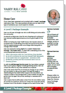 Level 1 Home Care Package - example