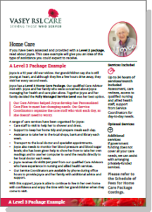 Home Care Package - Level 3 example
