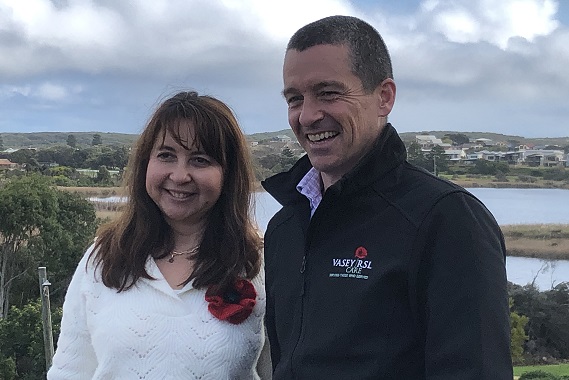 CEO Janna Voloshin and General Manager Aged Care Services Chris Gray visit Warrnambool